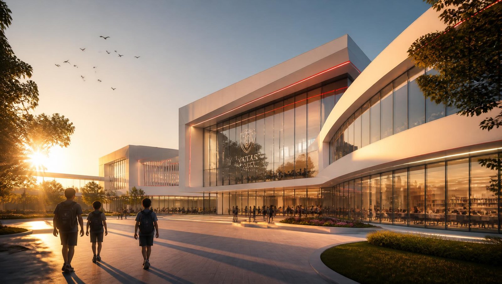 SkillOTech Global School campus at golden hour